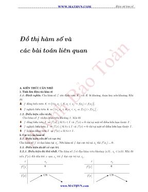 Toán học - Đồ thị hàm số và các bài toán liên quan